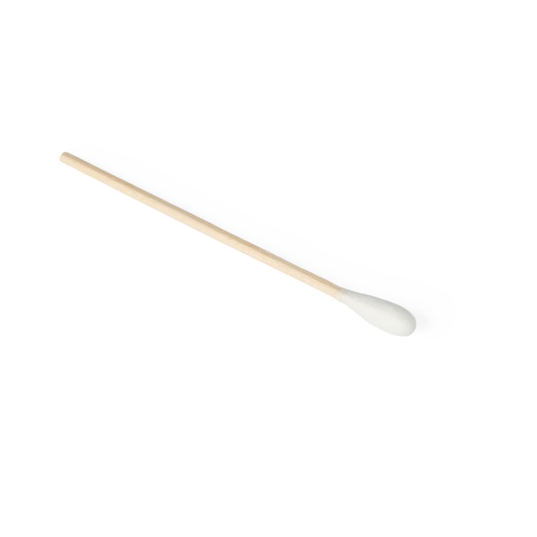 A Medline Nonsterile Cotton-Tipped Applicator with a white cotton tip is shown diagonally on a plain white background.